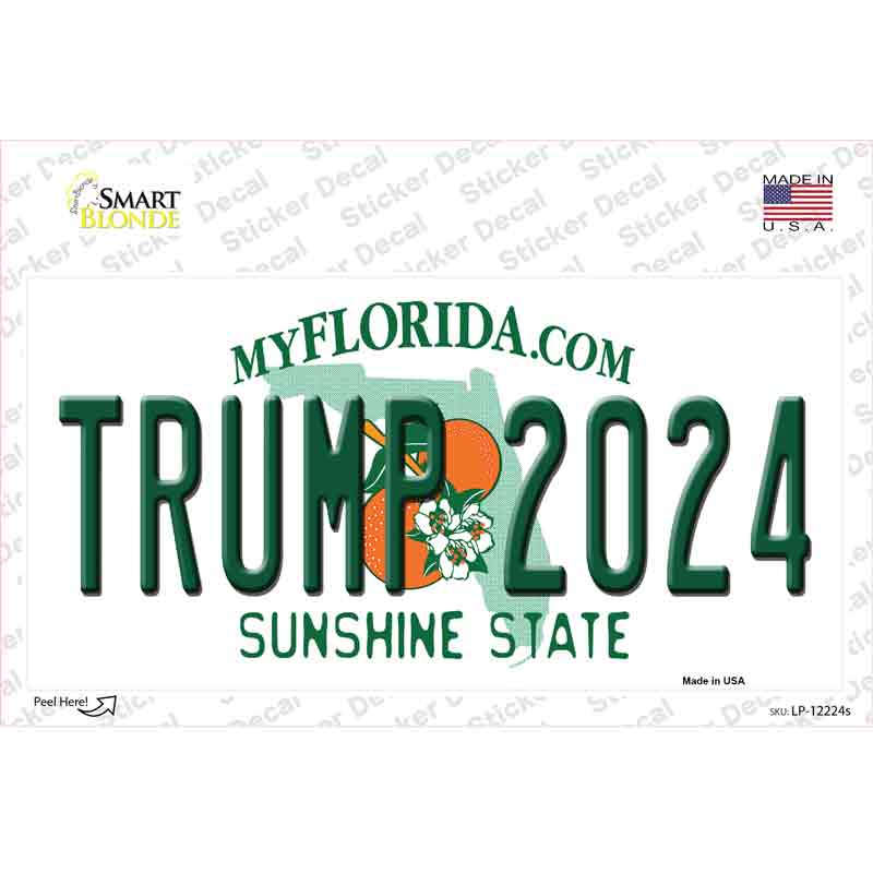 LP-12224s-M Trump 2024 Florida Novelty Sticker Decal - Medium