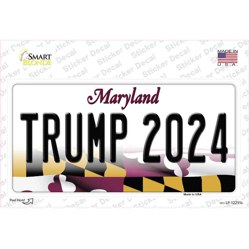 LP-12235s-M Trump 2024 Maryland Novelty Sticker Decal - Medium