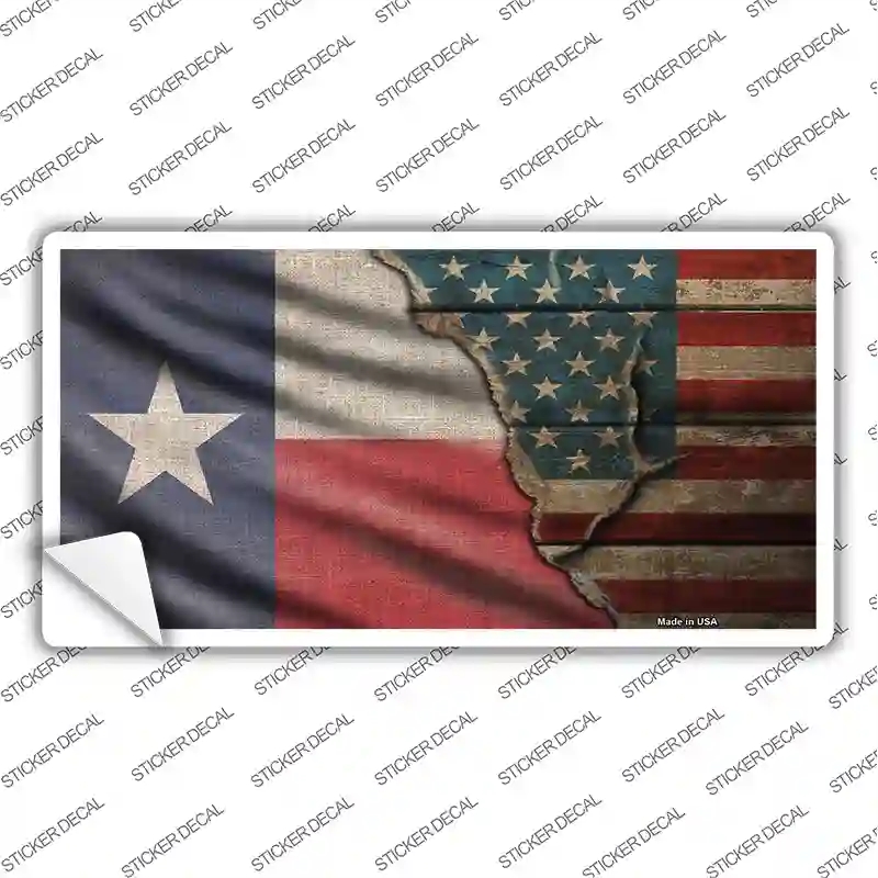 LP-12422s-S Texas & American Flag Novelty Sticker Decal - Small