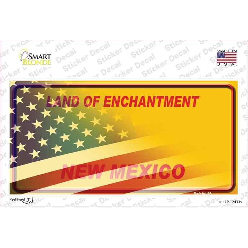 LP-12433s-M   Mexico Yellow American Flag Novelty Sticker Decal - Medium