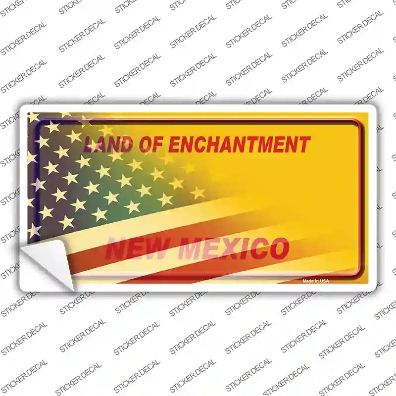 LP-12433s-S   Mexico Yellow American Flag Novelty Sticker Decal - Small