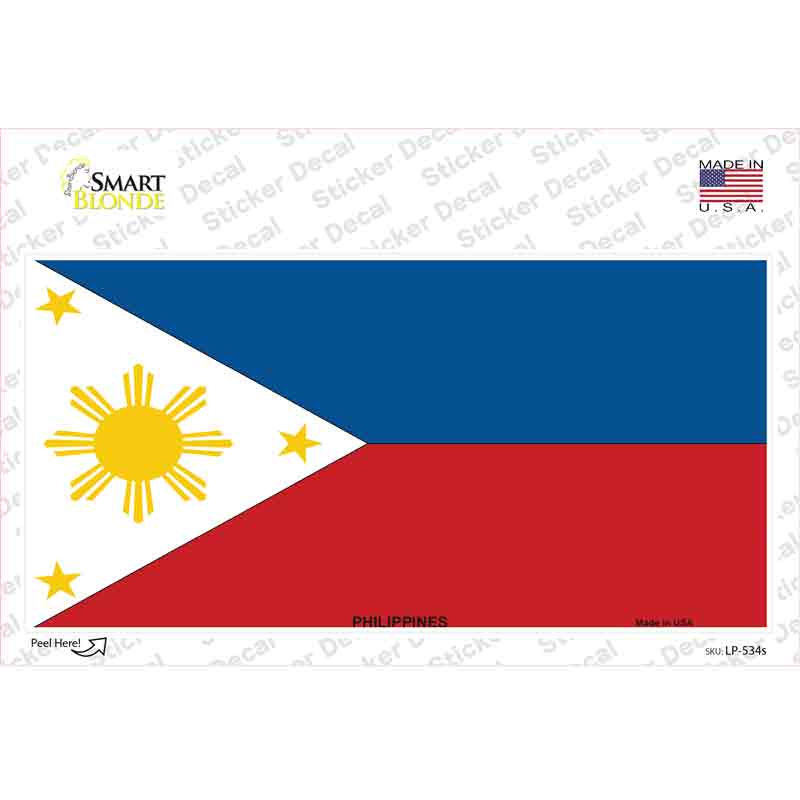 LP-534s-M Philippines Flag Novelty Sticker Decal - Medium