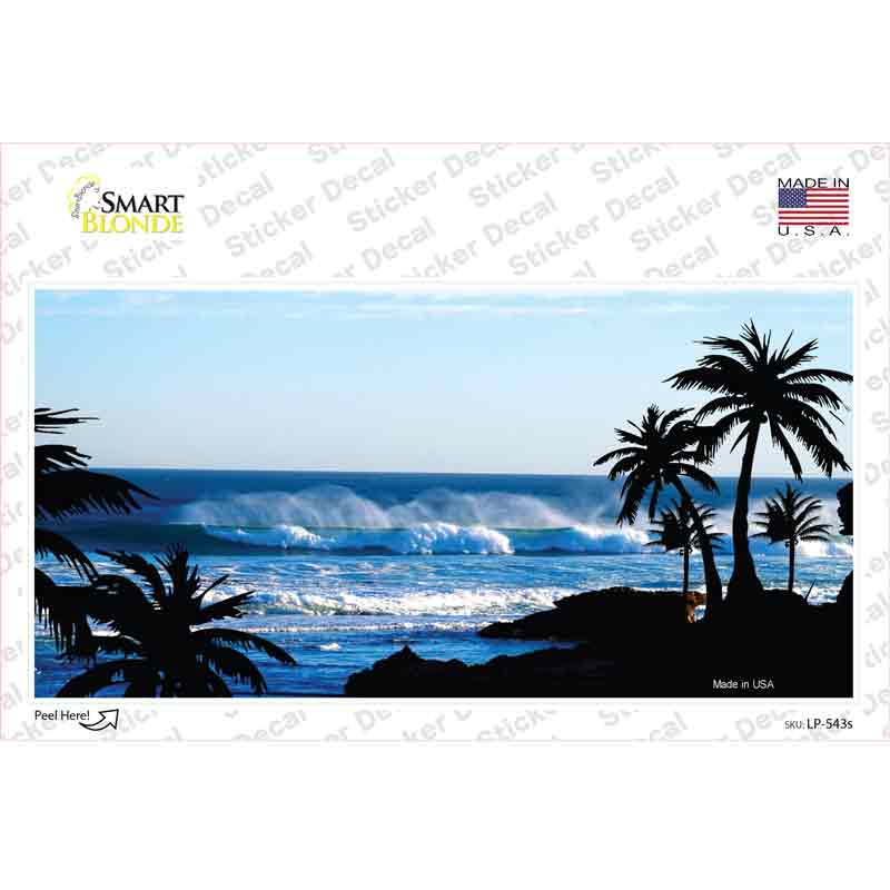 LP-543s-M Ocean Wave Novelty Sticker Decal - Medium