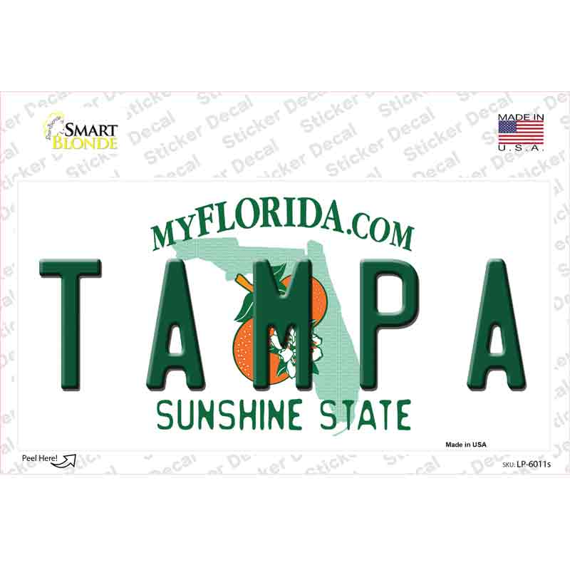 LP-6011s-M Tampa Florida Novelty Sticker Decal - Medium
