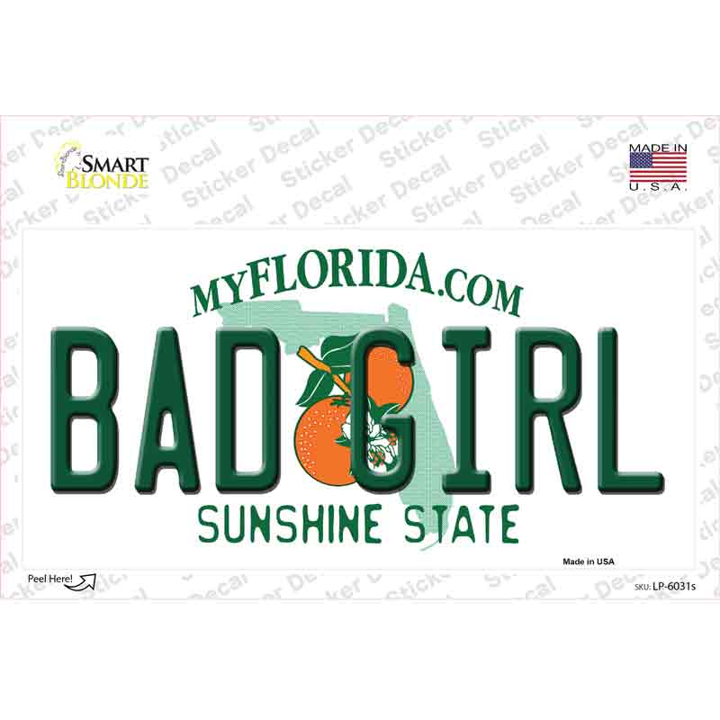 LP-6031s-M Bad Girl Florida Novelty Sticker Decal - Medium