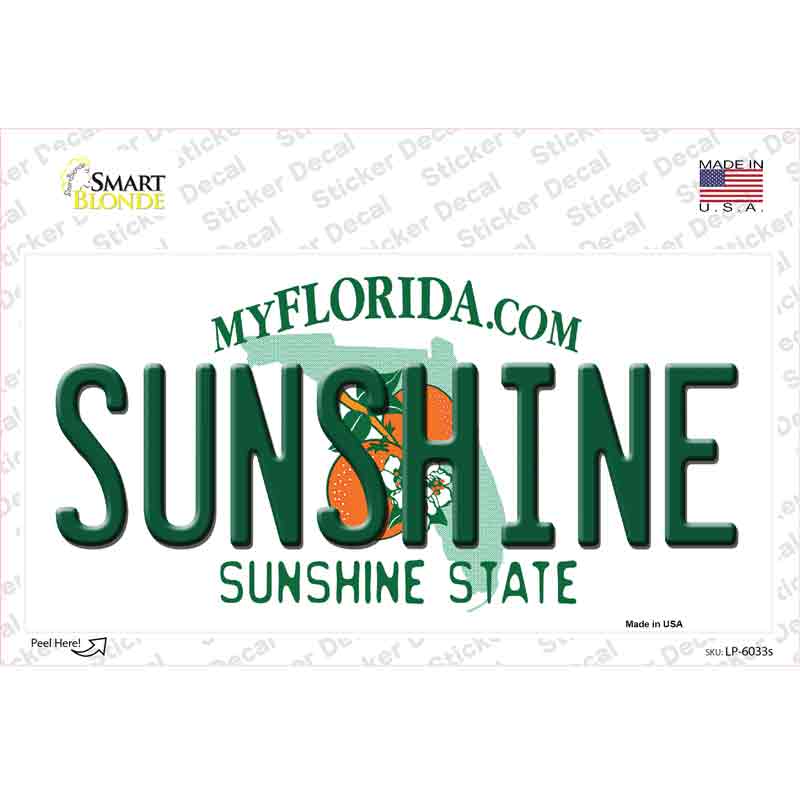 LP-6033s-M Sunshine Florida Novelty Sticker Decal - Medium