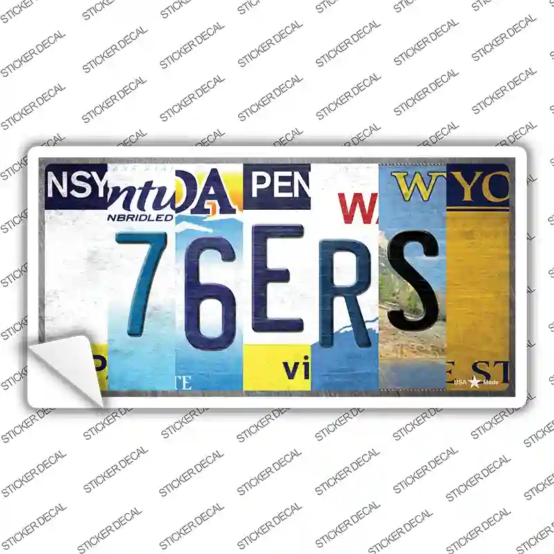 LP-13233s-S 76ers Strip Art Novelty Sticker Decal - Small