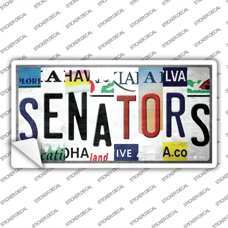 LP-13249s-L Senators Strip Art Novelty Sticker Decal - Large
