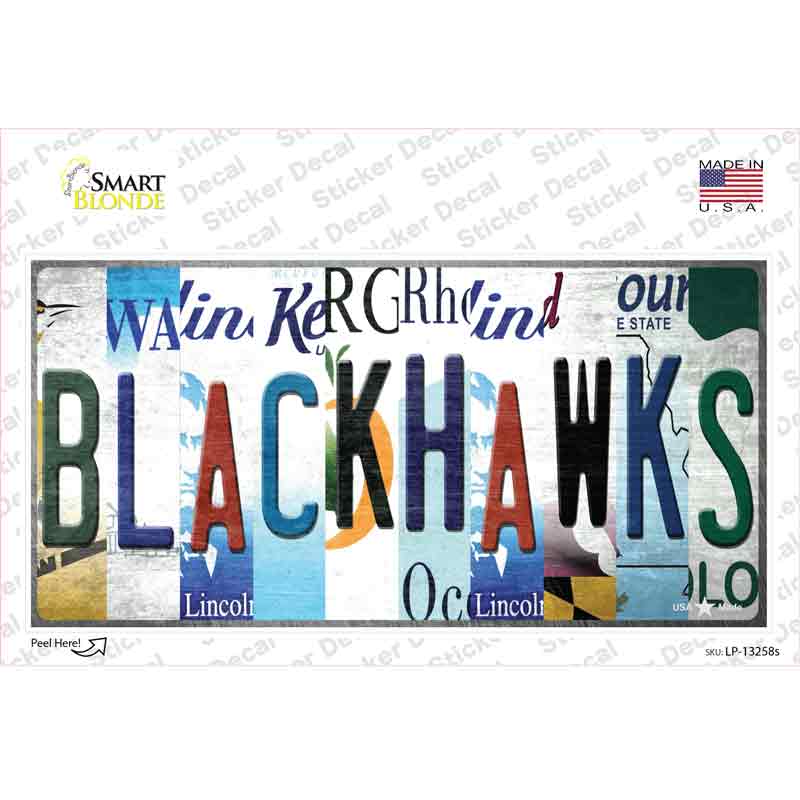 LP-13258s-M Blackhawks Strip Art Novelty Sticker Decal - Medium