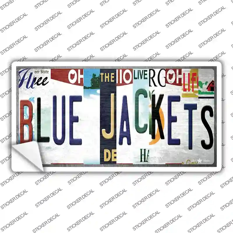 LP-13260s-L Blue Jackets Strip Art Novelty Sticker Decal - Large