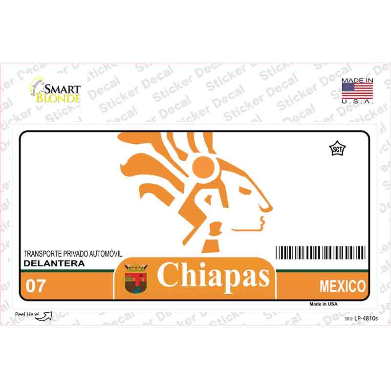 LP-4810s-M Chiapas Mexico Novelty Sticker Decal - Medium