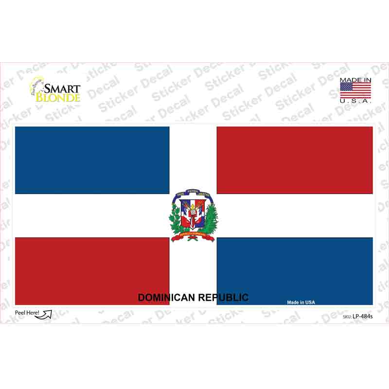 LP-484s-M Dominican Republic Flag Novelty Sticker Decal - Medium