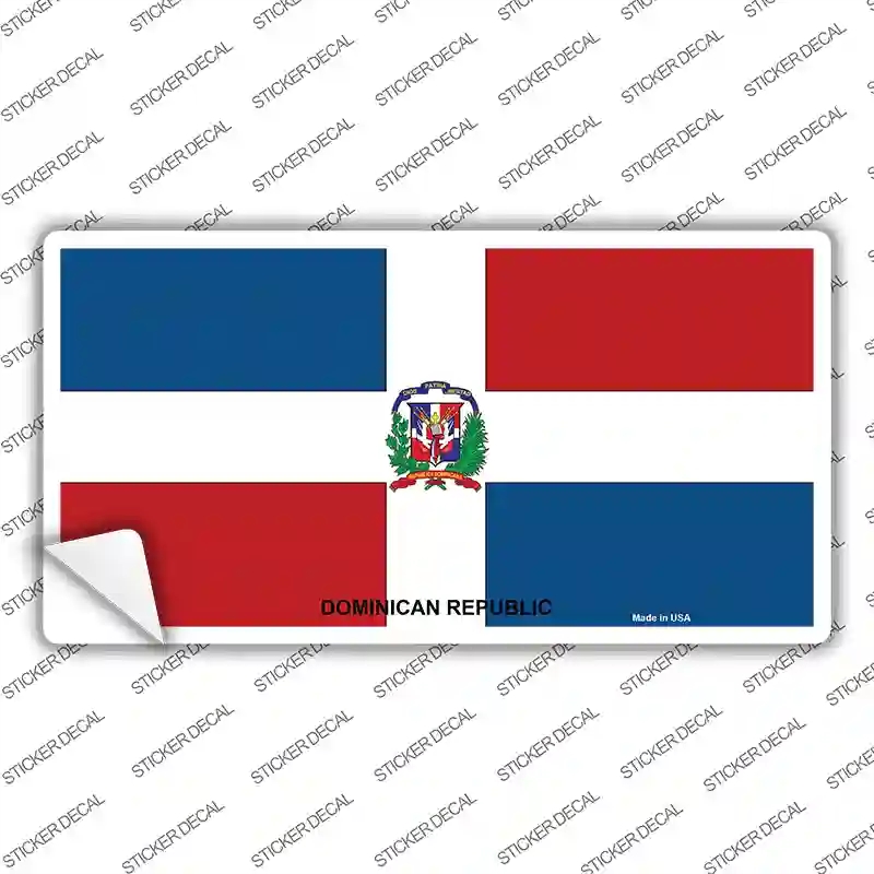 LP-484s-S Dominican Republic Flag Novelty Sticker Decal - Small