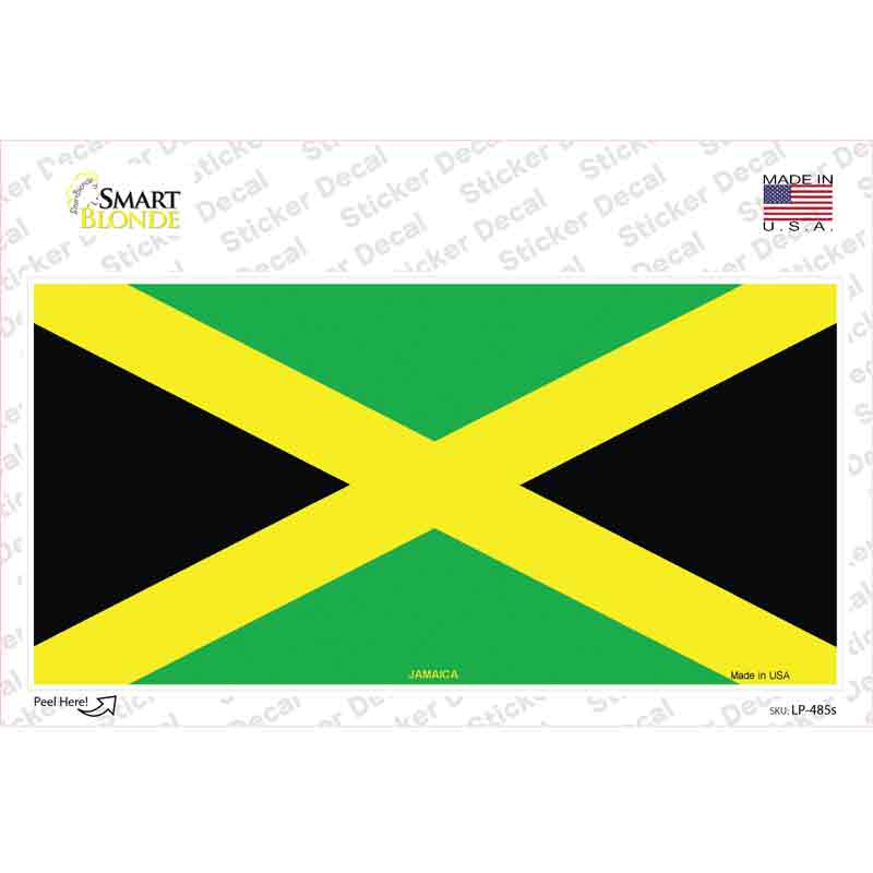 LP-485s-M Jamaica Flag Novelty Sticker Decal - Medium
