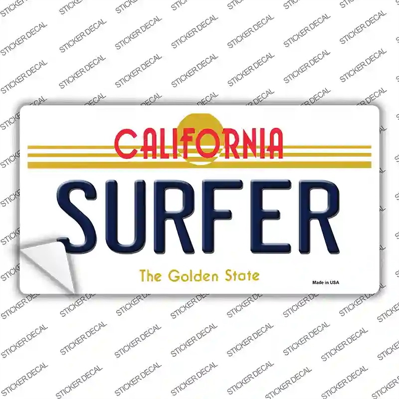 LP-4885s-XL Surfer California Novelty Sticker Decal - Extra Large