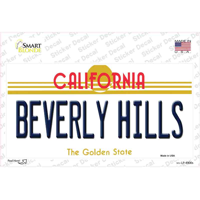 LP-4900s-M Beverly Hills California Novelty Sticker Decal - Medium