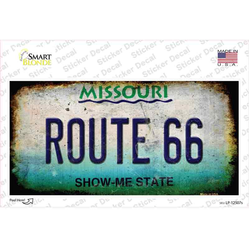 LP-12507s-M Route 66 Missouri Novelty Sticker Decal - Medium