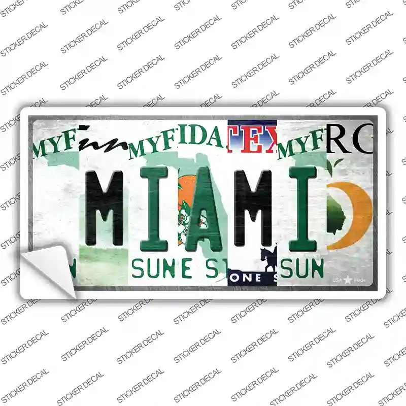 LP-13287s-L Miami Strip Art Novelty Sticker Decal - Large