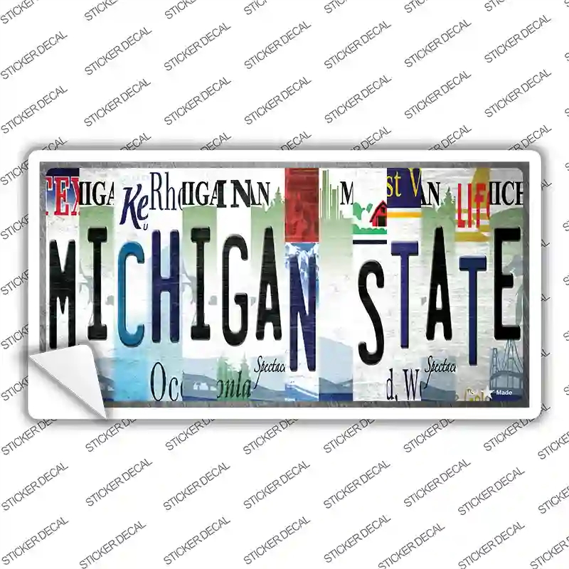 LP-13288s-L Michigan State Strip Art Novelty Sticker Decal - Large
