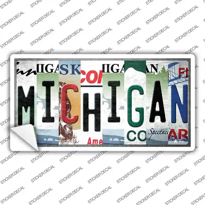 LP-13289s-S Michigan Strip Art Novelty Sticker Decal - Small