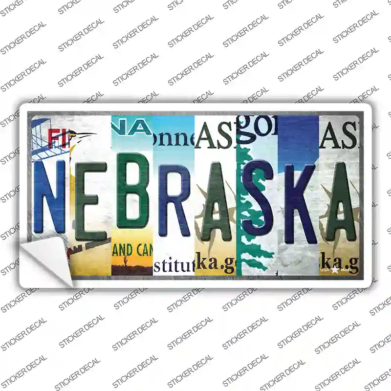 LP-13292s-S Nebraska Strip Art Novelty Sticker Decal - Small