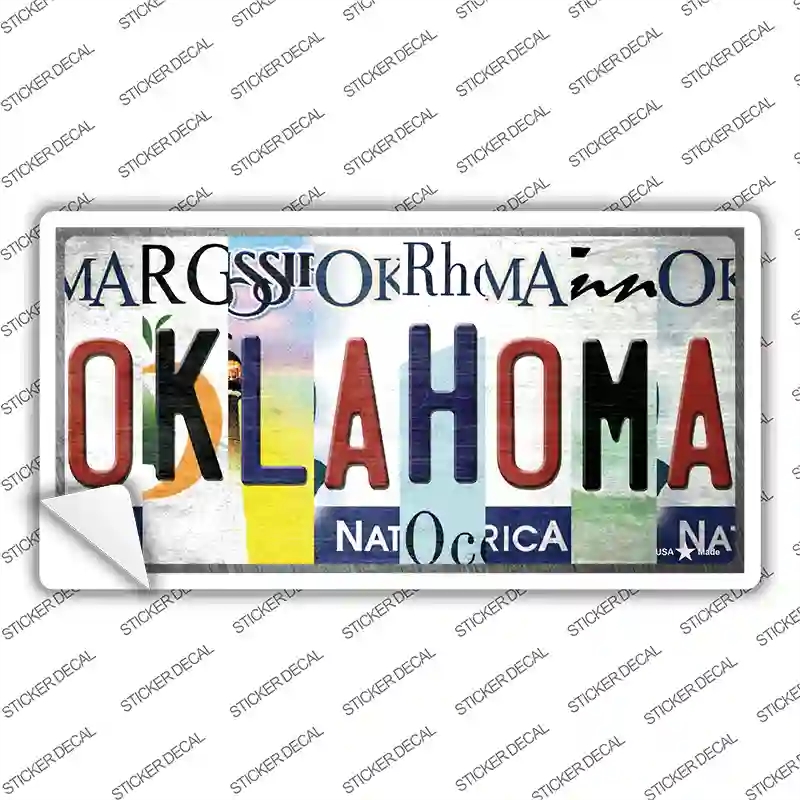 LP-13309s-S Oklahoma Strip Art Novelty Sticker Decal - Small