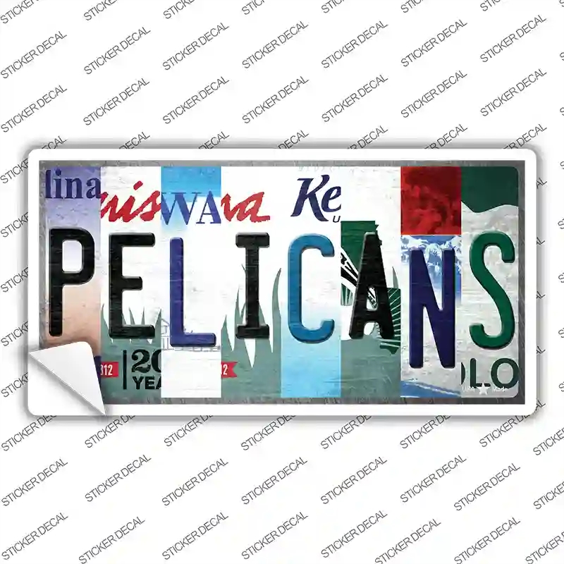 LP-13567s-S Pelicans Strip Art Novelty Sticker Decal - Small