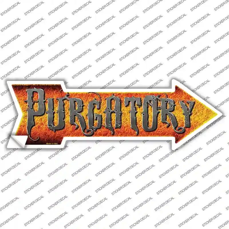 A-310s-S Purgatory Novelty Arrow Sticker Decal - Small