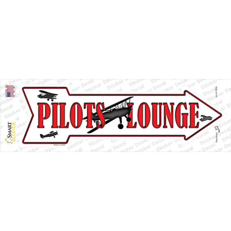 A-350s-M Pilots Lounge Novelty Arrow Sticker Decal - Medium
