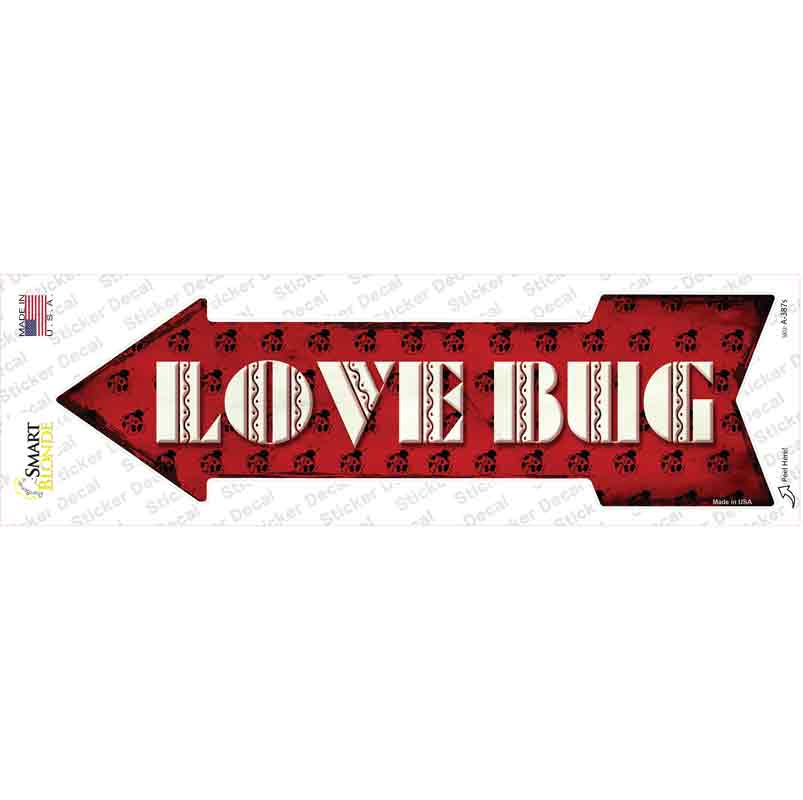 A-387s-M Love Bug Novelty Arrow Sticker Decal - Medium