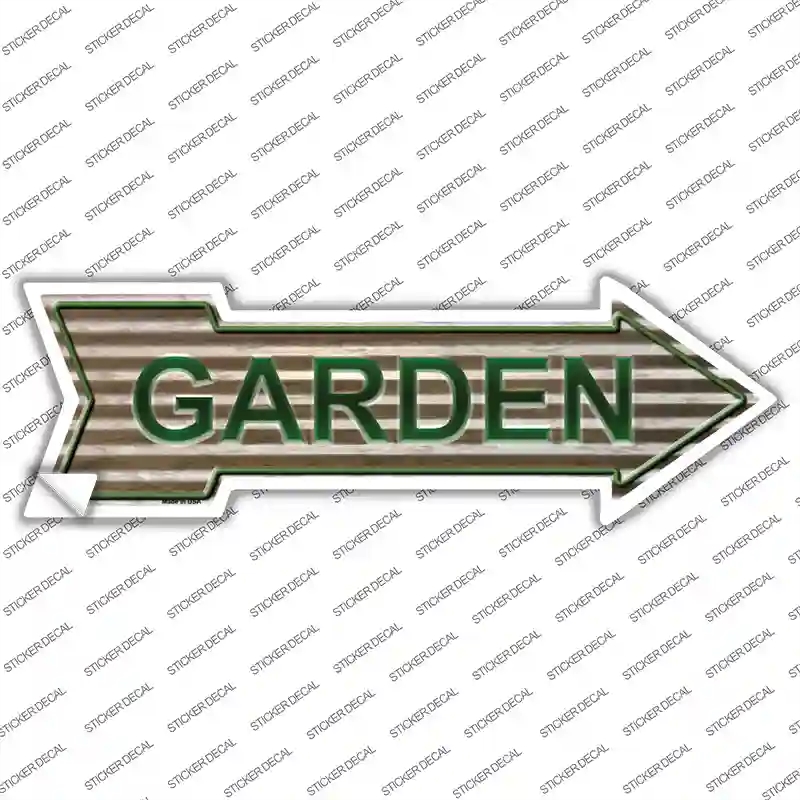 A-643s-L Garden on Corrugated Effect Novelty Arrow Sticker Decal - Large
