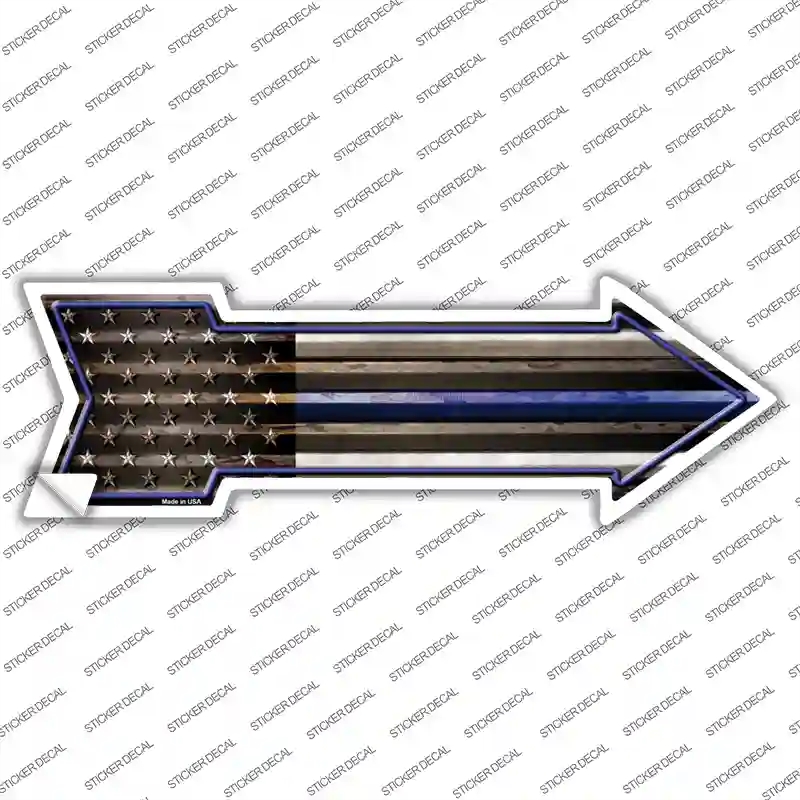 A-654s-XL American Flag Thin Blue Line Novelty Arrow Sticker Decal - Extra Large