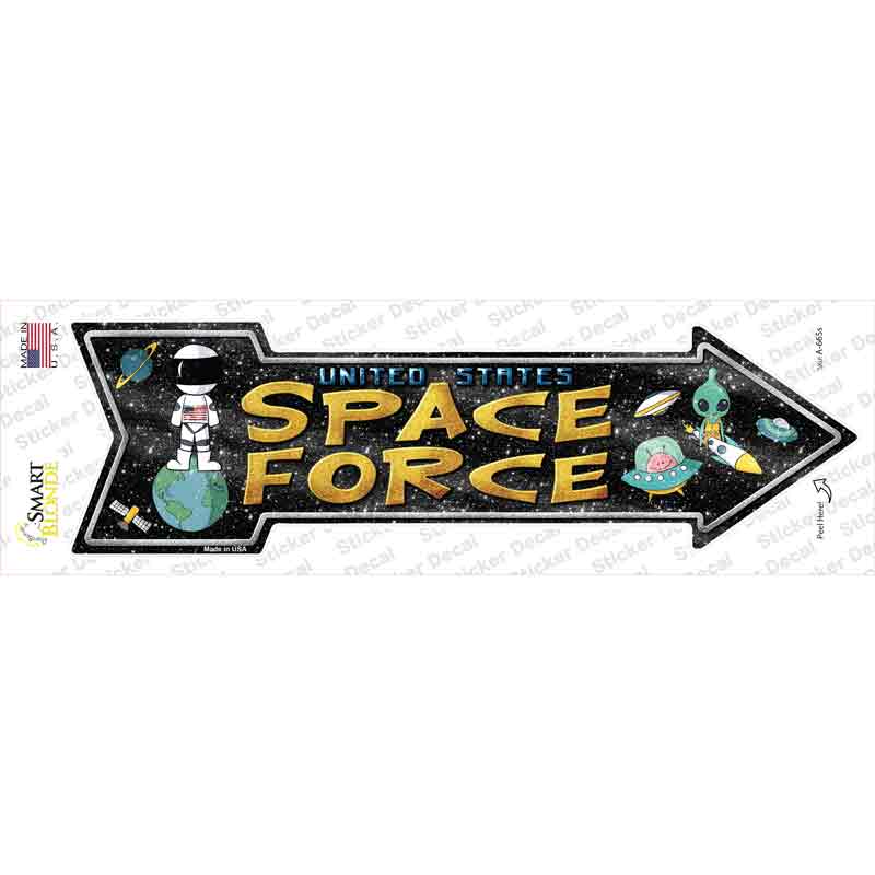A-665s-M US Space Force Novelty Arrow Sticker Decal - Medium
