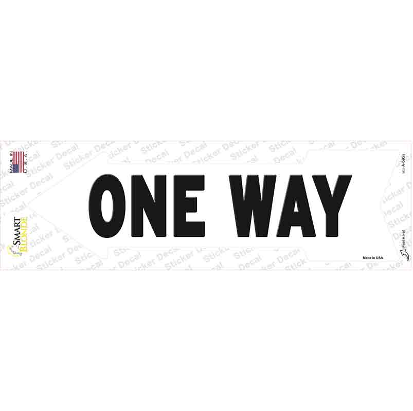 A-695s-M One Way Left Novelty Arrow Sticker Decal - Medium