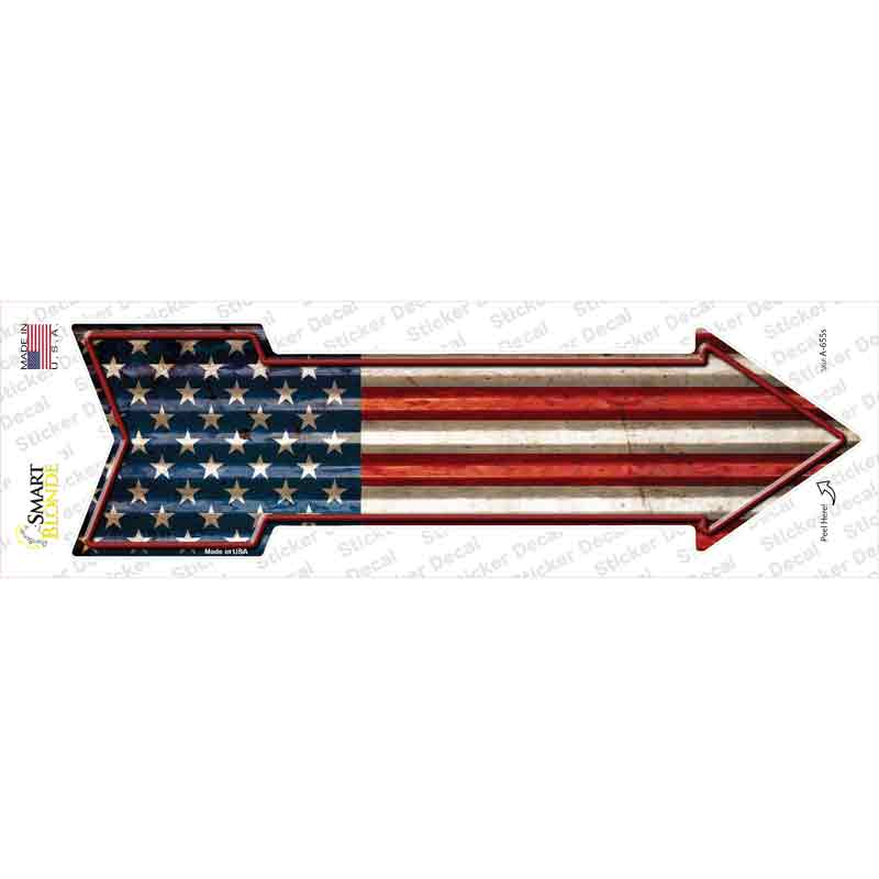 A-655s-M American Flag Corrugated Novelty Arrow Sticker Decal - Medium