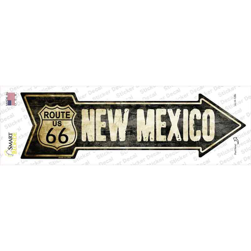 A-128s-M Vintage Route 66   Mexico Novelty Arrow Sticker Decal - Medium