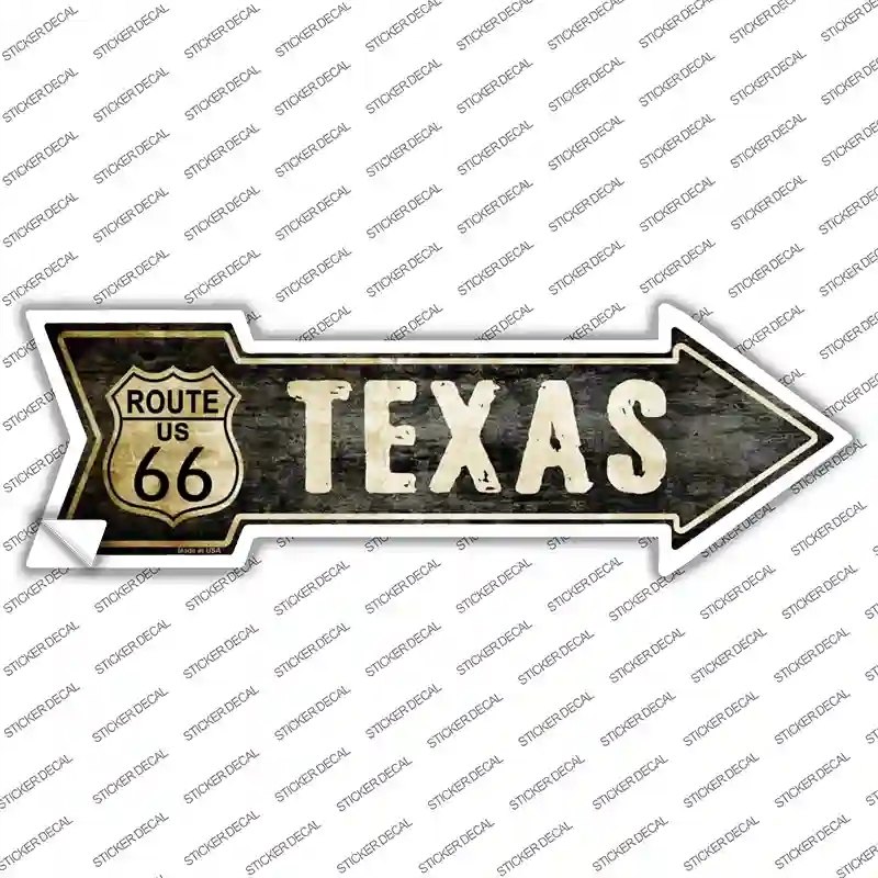 A-129s-S Vintage Route 66 Texas Novelty Arrow Sticker Decal - Small