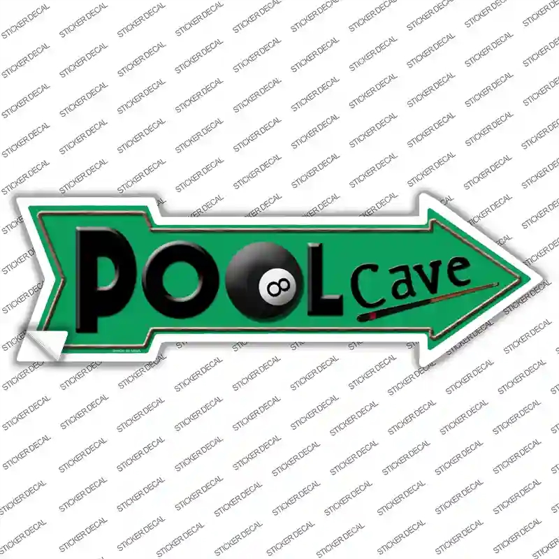 A-151s-S Pool Cave Novelty Arrow Sticker Decal - Small