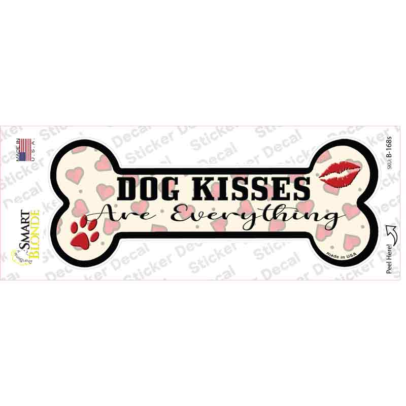 B-168s-M Dog Kisses Novelty Bone Sticker Decal - Medium