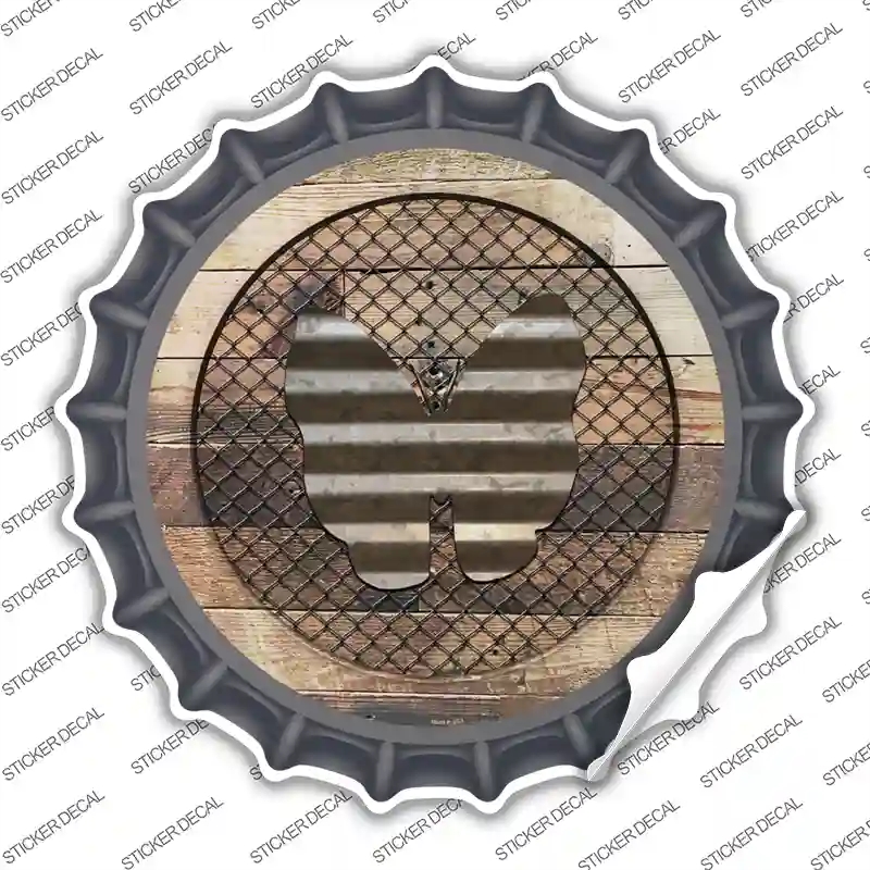 BC-1024s-L Butterfly on Wood Novelty Bottle Cap Sticker Decal - Large