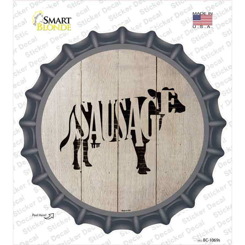 BC-1069s-M Cows Make Sausage Novelty Bottle Cap Sticker Decal - Medium
