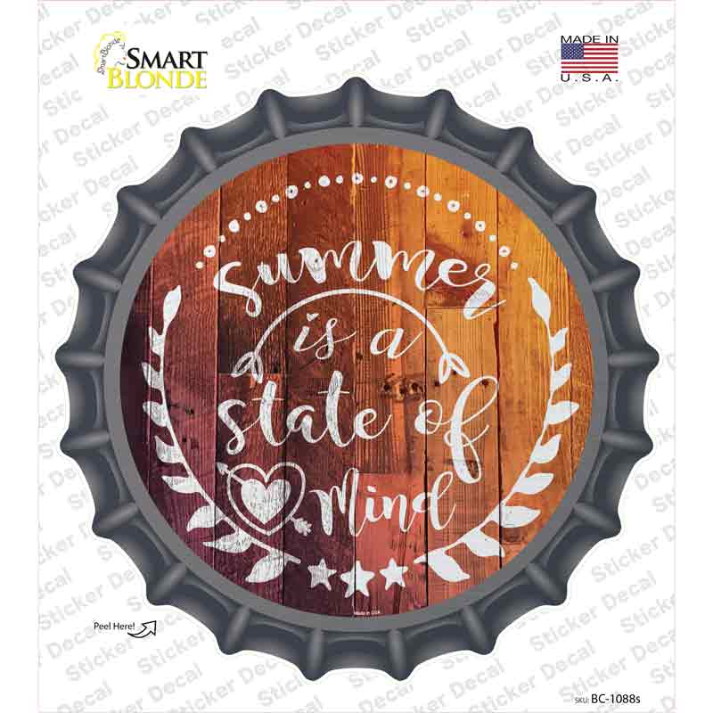 BC-1088s-M Summer State of Mind Novelty Bottle Cap Sticker Decal - Medium