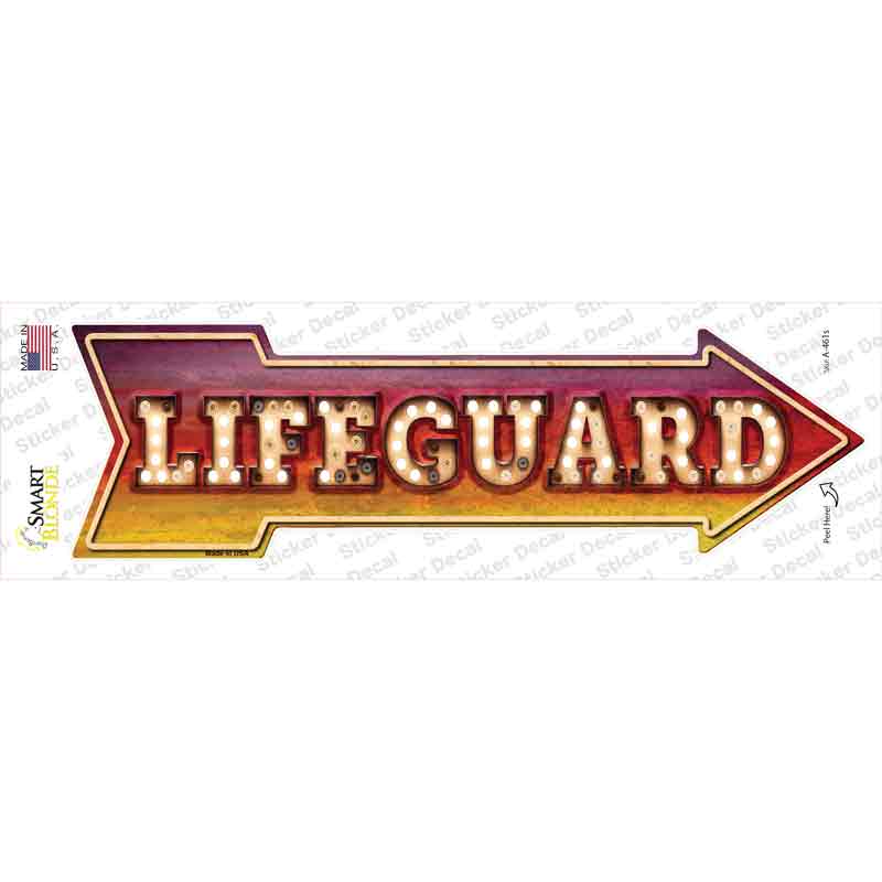 A-461s-M Lifeguard Bulb Letters Novelty Arrow Sticker Decal - Medium