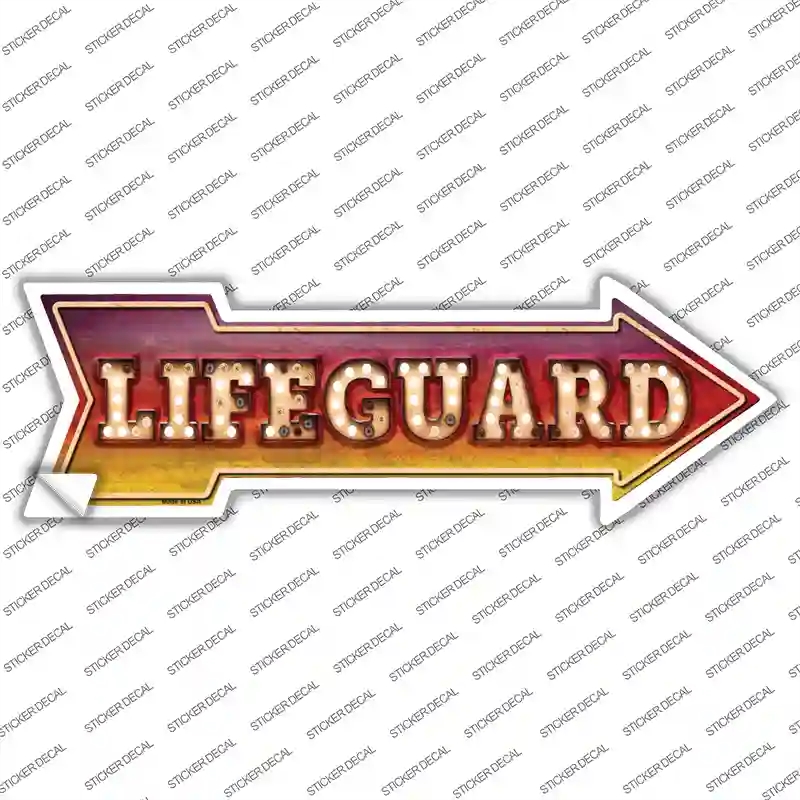 A-461s-S Lifeguard Bulb Letters Novelty Arrow Sticker Decal - Small