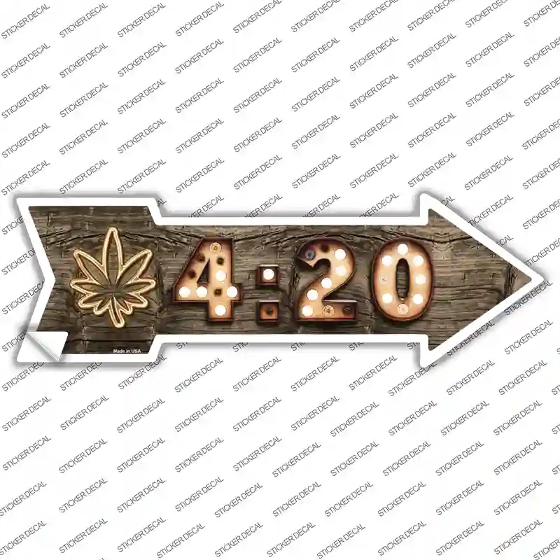 A-493s-S 4-20 Bulb Letters Novelty Arrow Sticker Decal - Small