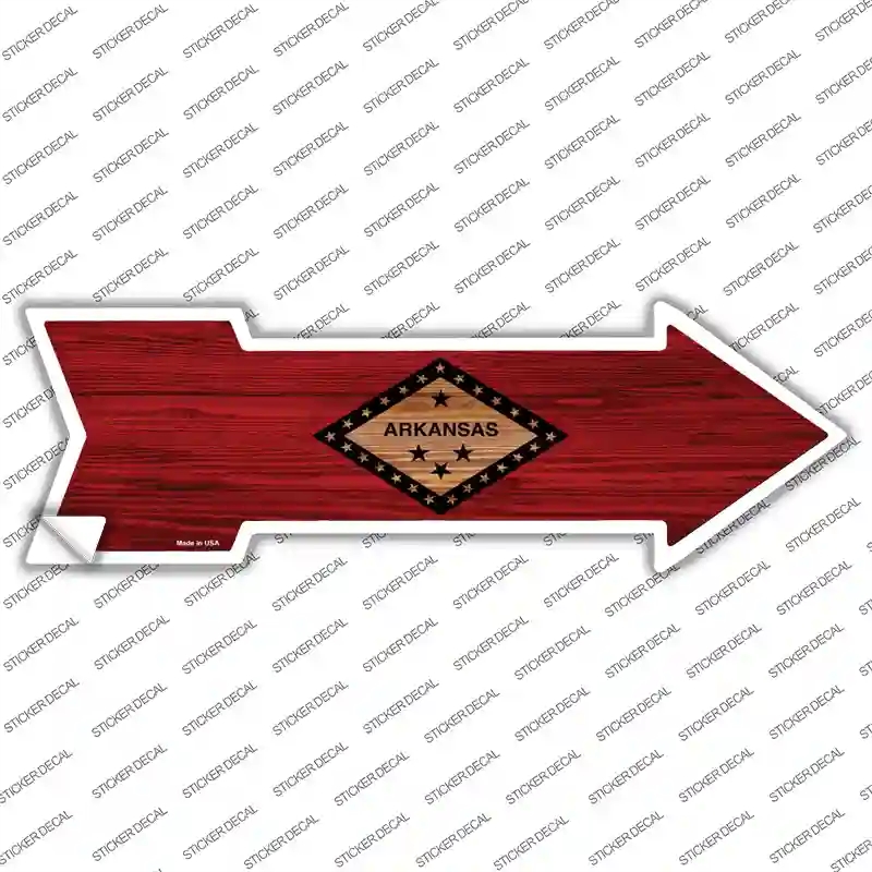 A-525s-S Arkansas State Flag Novelty Arrow Sticker Decal - Small