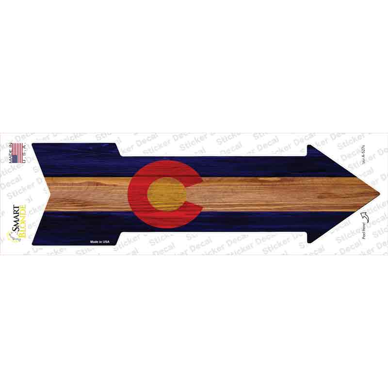 A-527s-M Colorado State Flag Novelty Arrow Sticker Decal - Medium