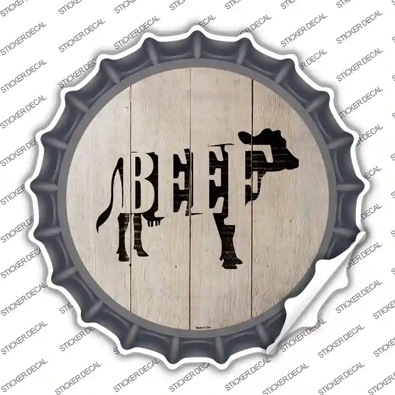 BC-1065s-L Cows Make Beef Novelty Bottle Cap Sticker Decal - Large