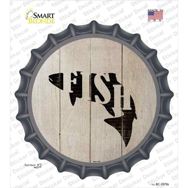 BC-1078s-M Make Fish Novelty Bottle Cap Sticker Decal - Medium