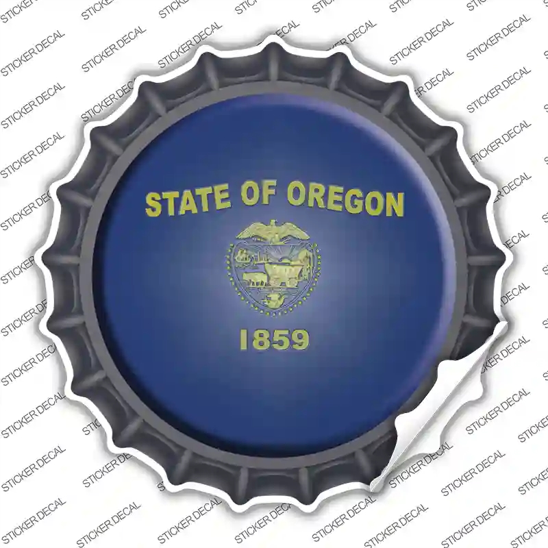 BC-136s-XL Oregon State Flag Novelty Bottle Cap Sticker Decal - Extra Large